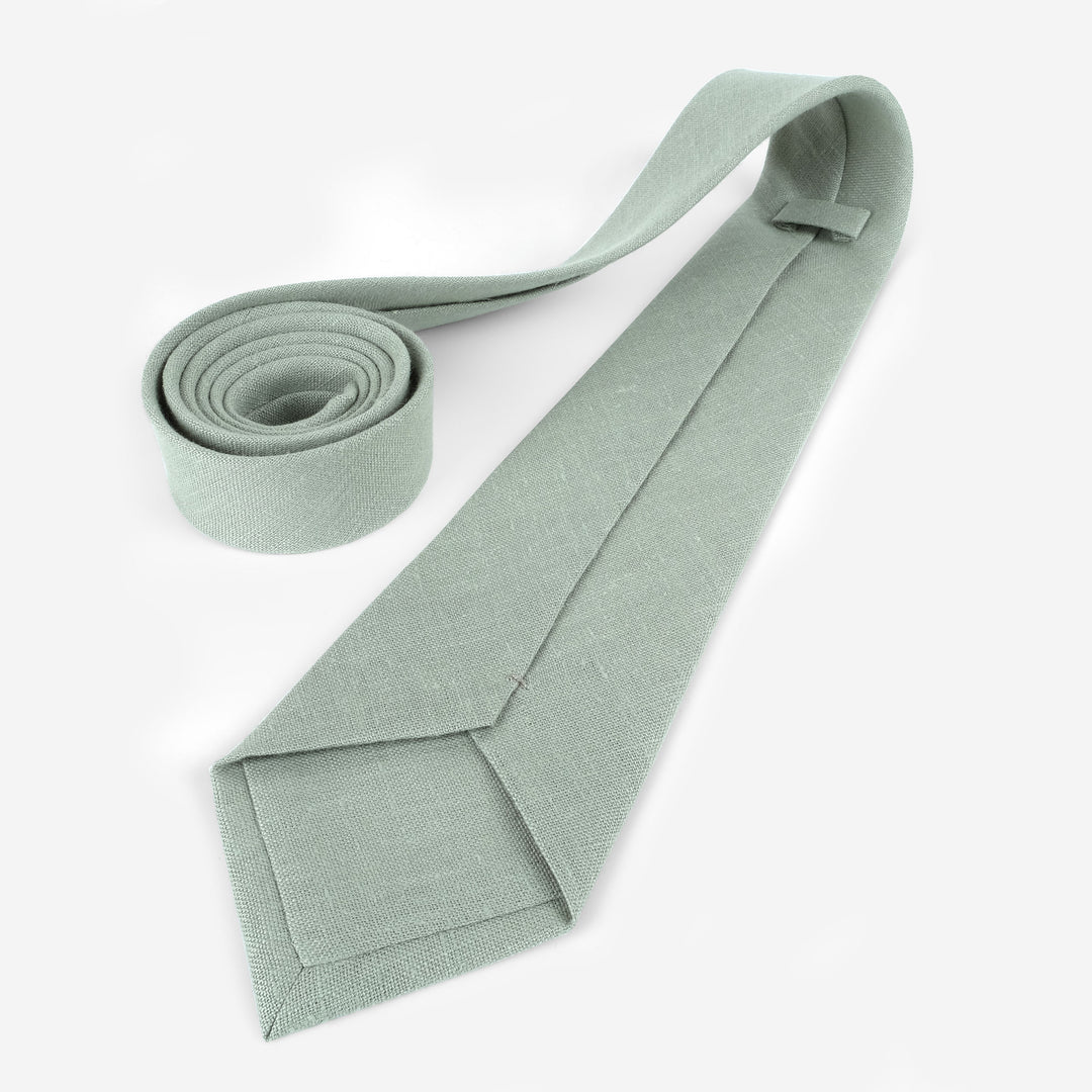 Sage Green Linen Necktie