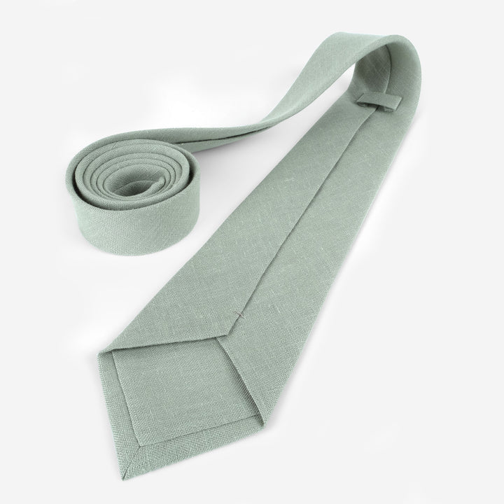 Sage Green Linen Necktie