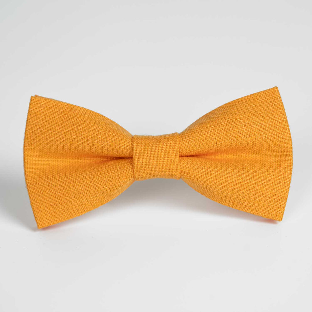 Classic Yellow Linen Bow Tie