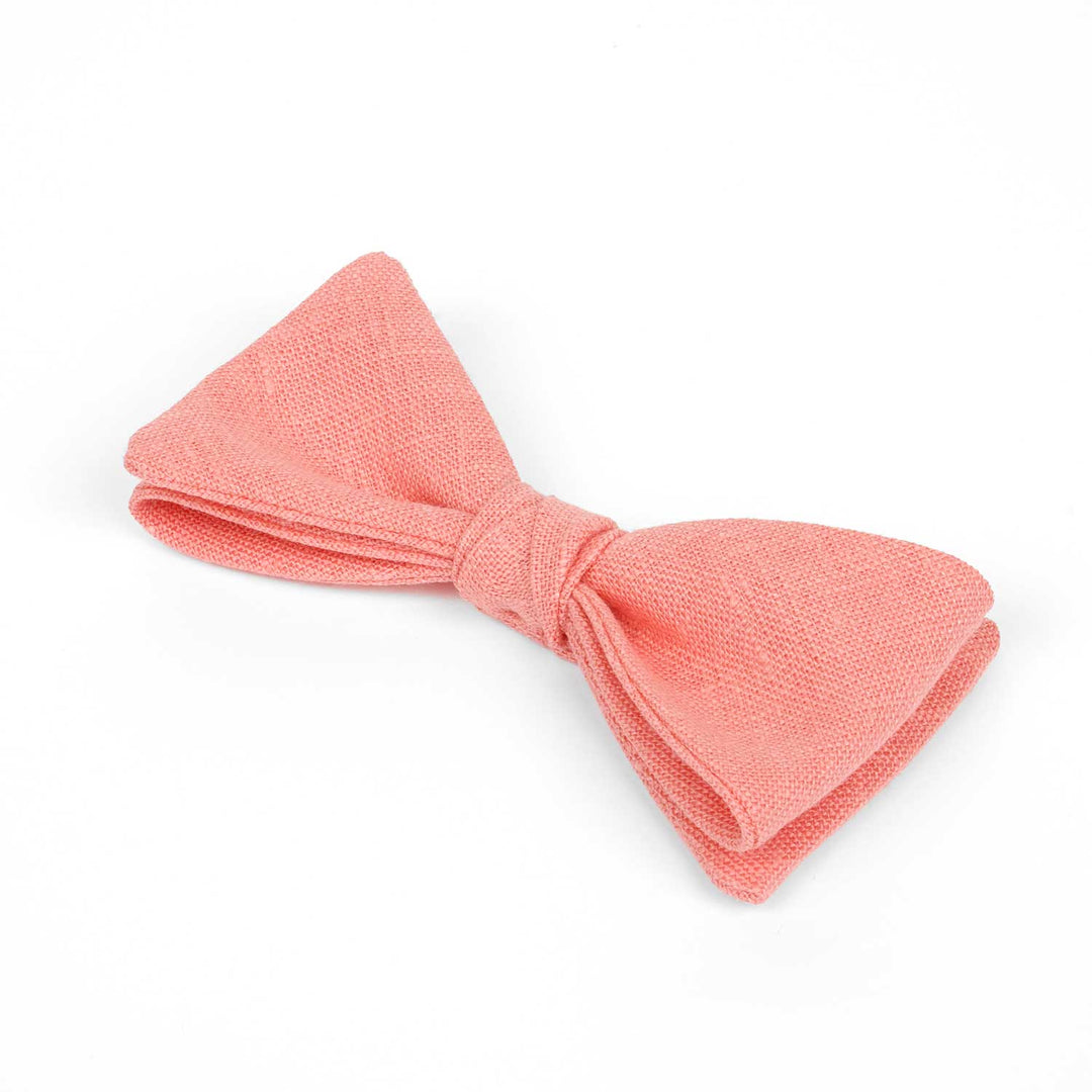 Set papillon e fazzoletto da taschino in lino rosso mattone | Fatto a mano