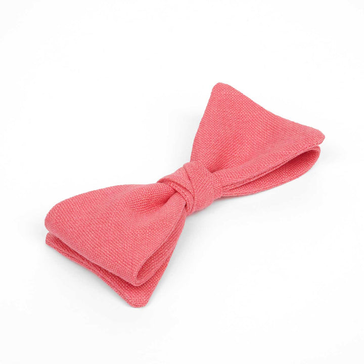 Set papillon e fazzoletto da taschino in lino rosso mattone | Fatto a mano