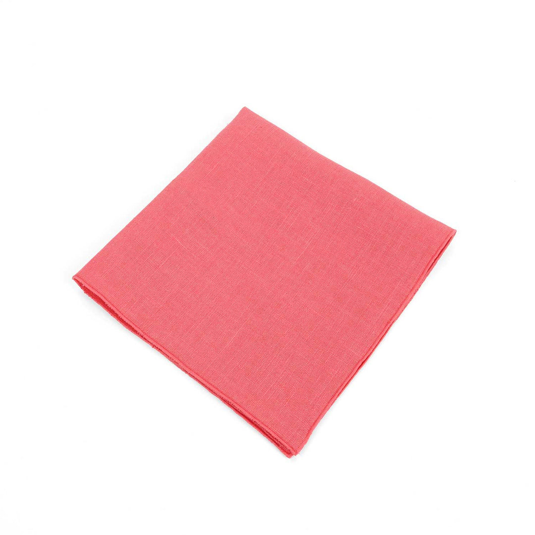 Set papillon e fazzoletto da taschino in lino rosso mattone | Fatto a mano