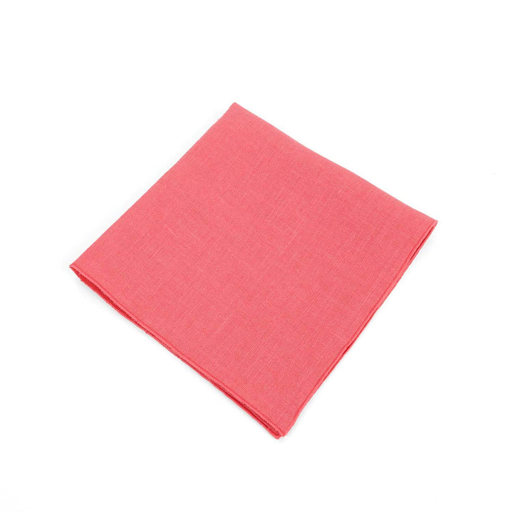 Set papillon e fazzoletto da taschino in lino rosso mattone | Fatto a mano