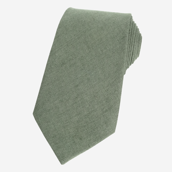 Sage Green Linen Necktie