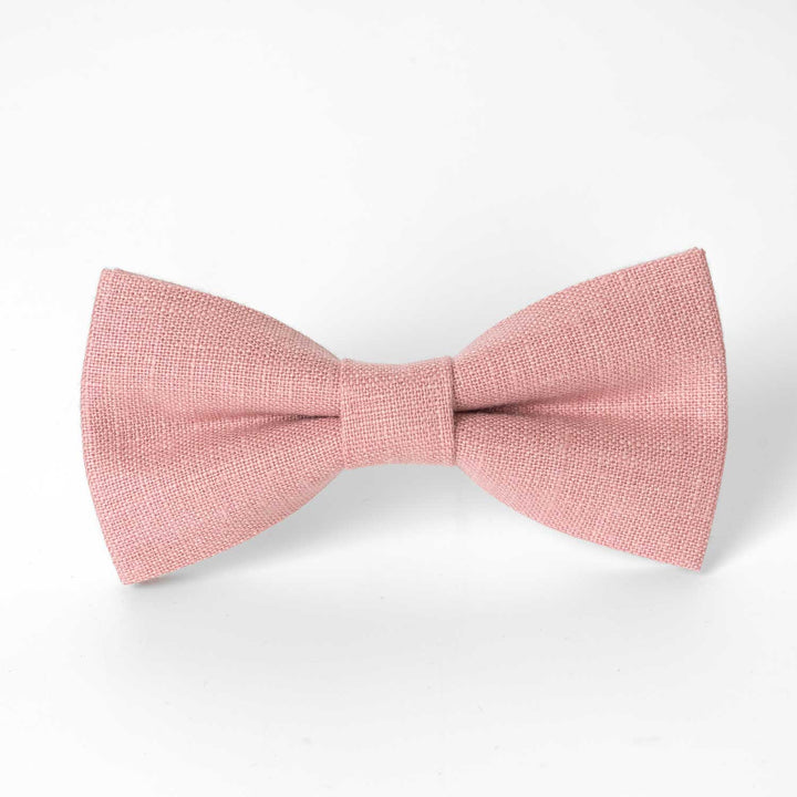 Blush Pink Linen Bow Tie Classic - Hemmitie