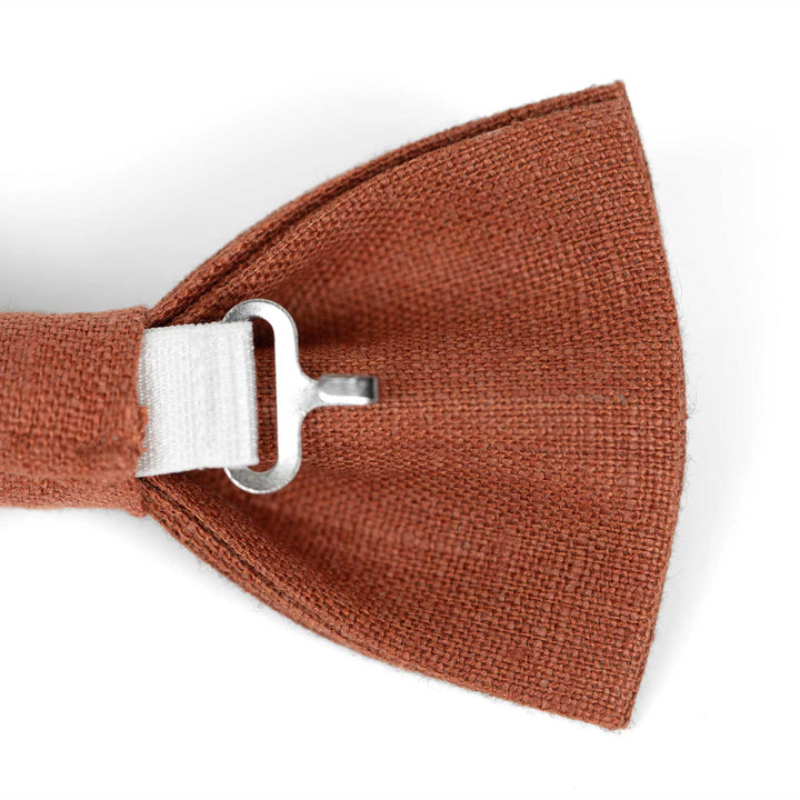 Terracotta Linen Bow tie