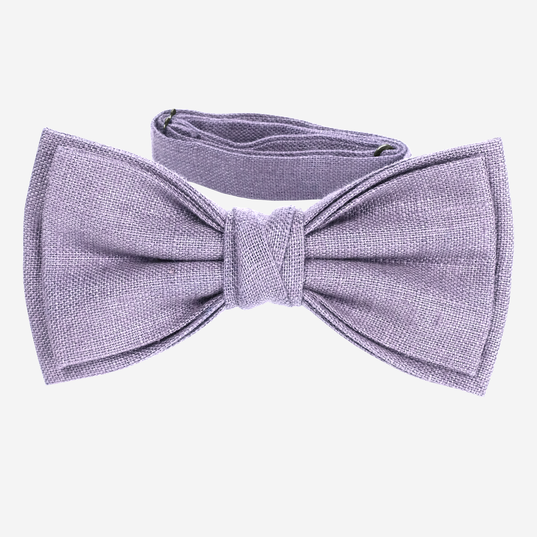 Dusty purple linen bow tie