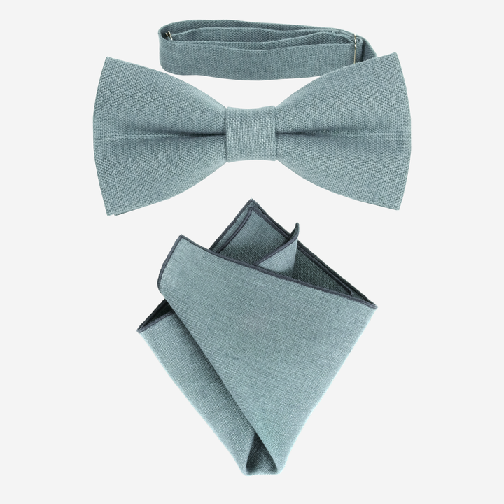 Teal Pocket Square & Bow tie Set