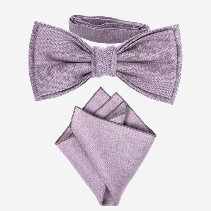 Dusty Purple Bow tie, Pocket Square Set