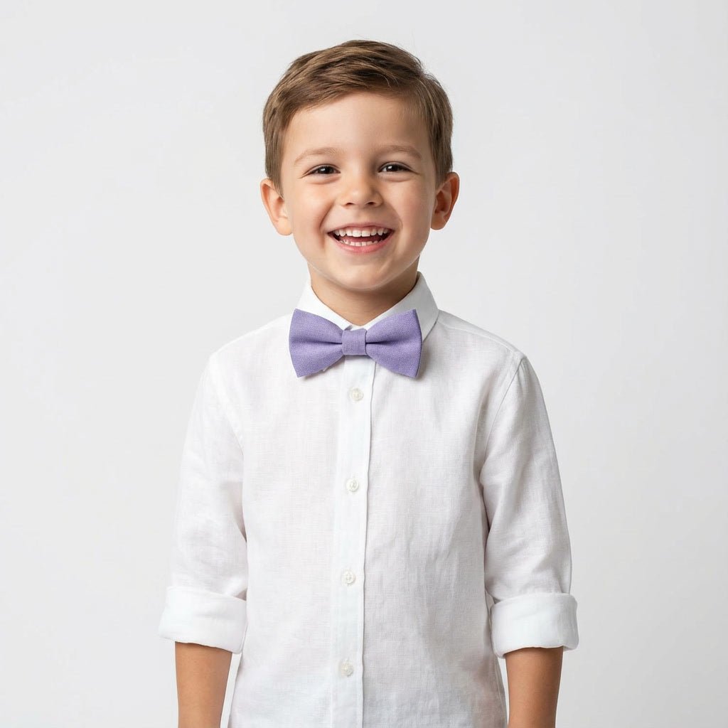 Lavender violet linen bow tie - Hemmitie