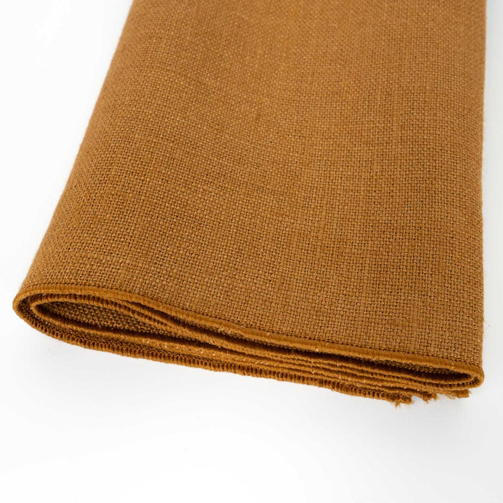 Cinnamon Yellow Linen Pre - Tied Bow Tie & Pocket Square Set - Hemmitie