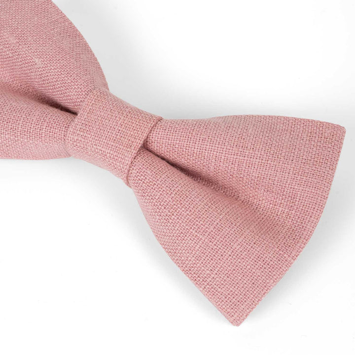 Blush Pink Linen Bow Tie Classic - Hemmitie