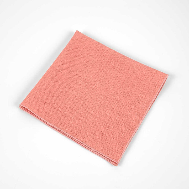 Coral Bow Tie and Pocket Square Set - Hemmitie