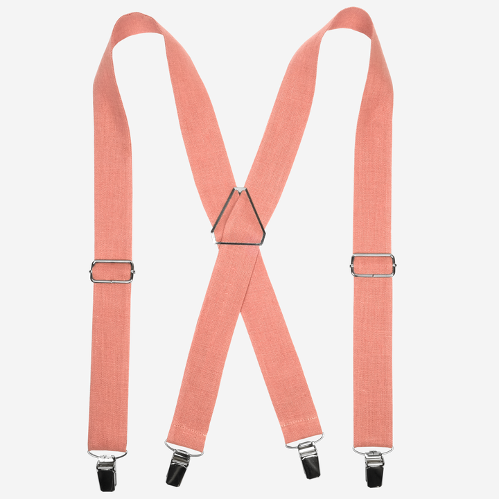 Linen Coral Suspenders