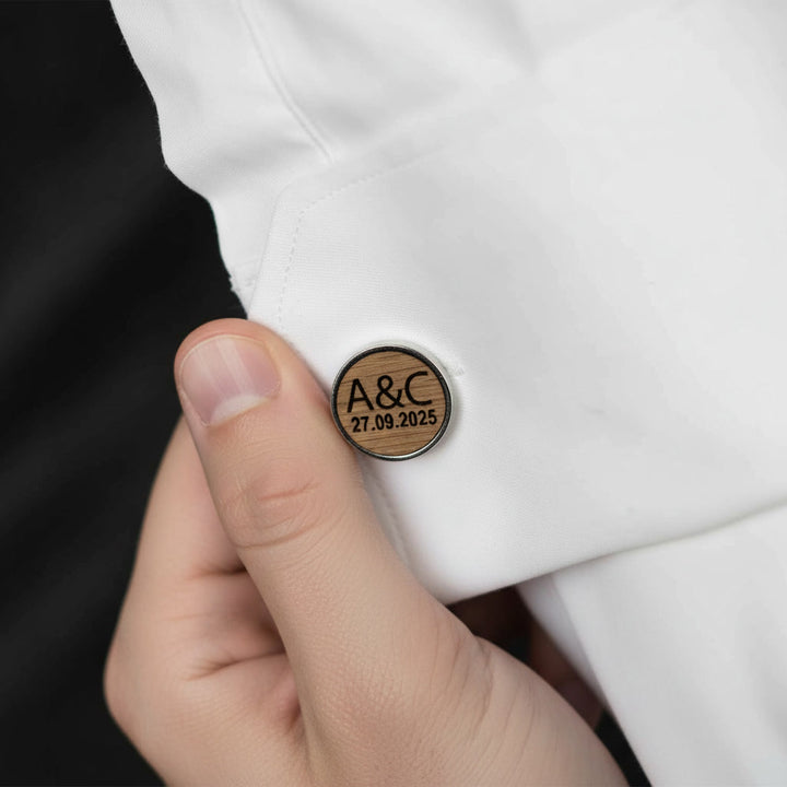 Personalized wooden cufflinks