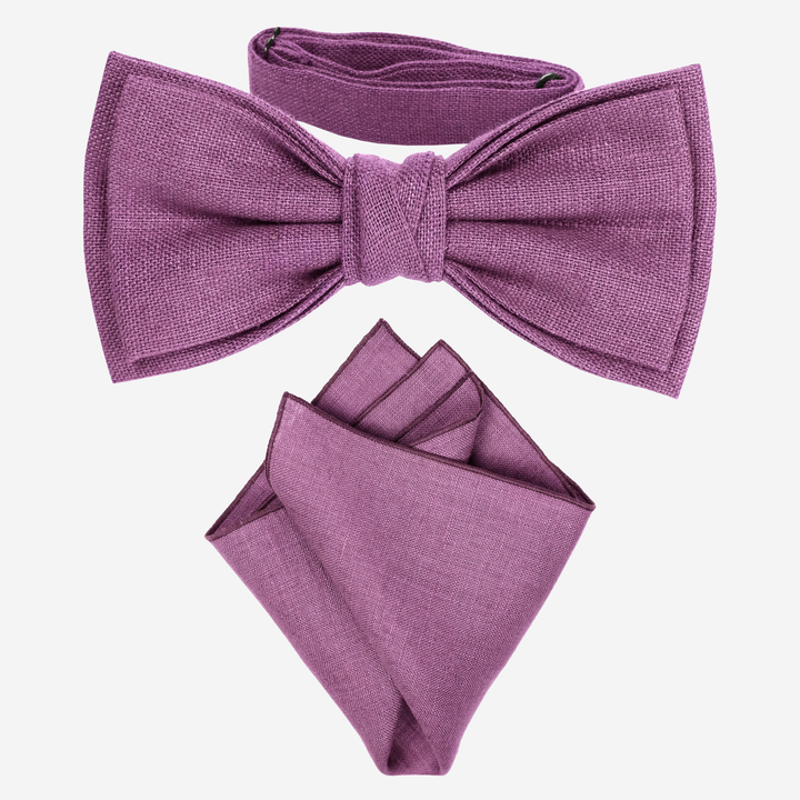 Dusty Purple Bow tie, Pocket Square Set