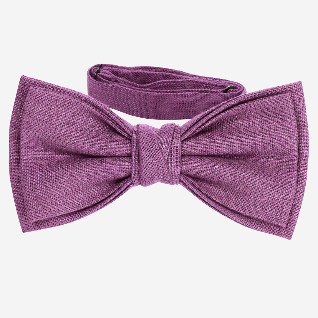 Dusty purple linen bow tie