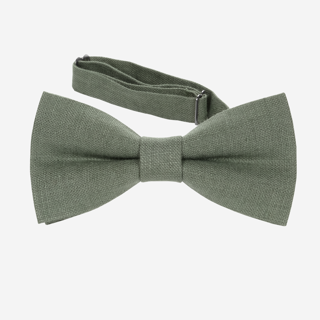 Classic Sage green linen bow tie