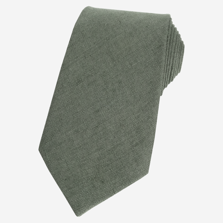 Sage Green Linen Necktie