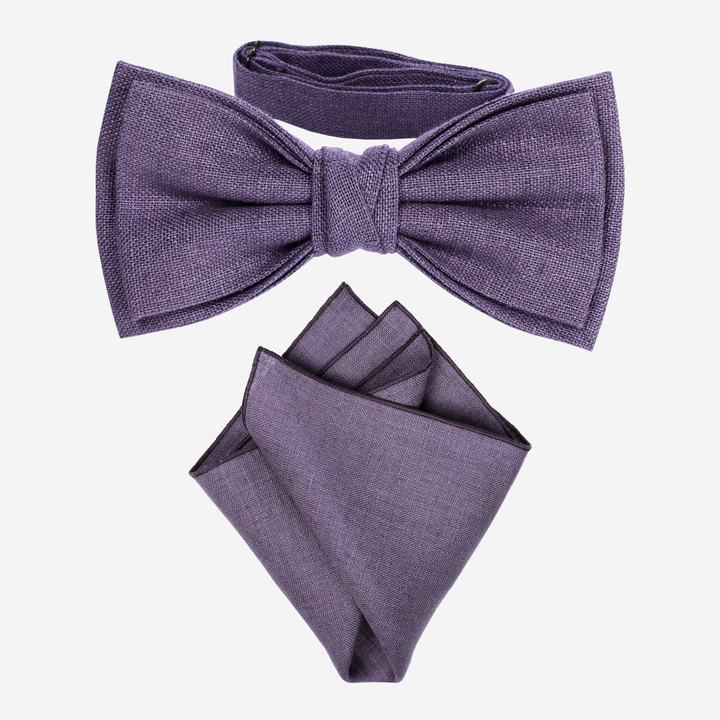 Dusty Purple Bow tie, Pocket Square Set