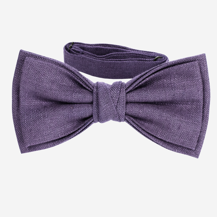 Dusty purple linen bow tie