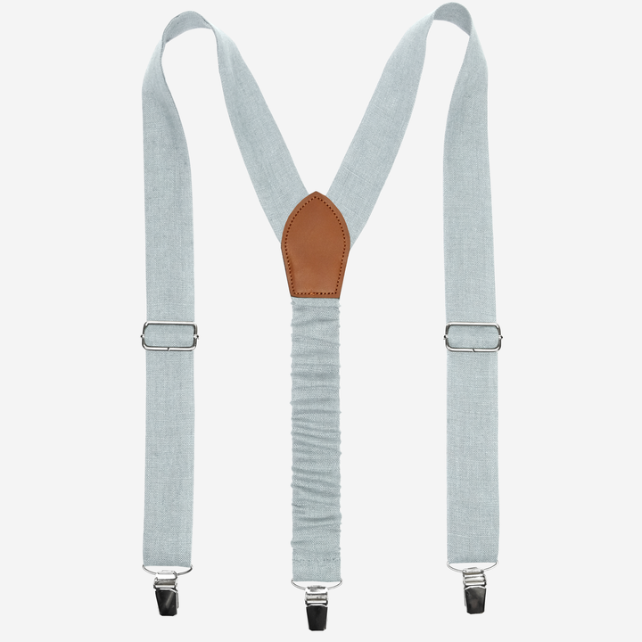 Teal Linen Suspenders