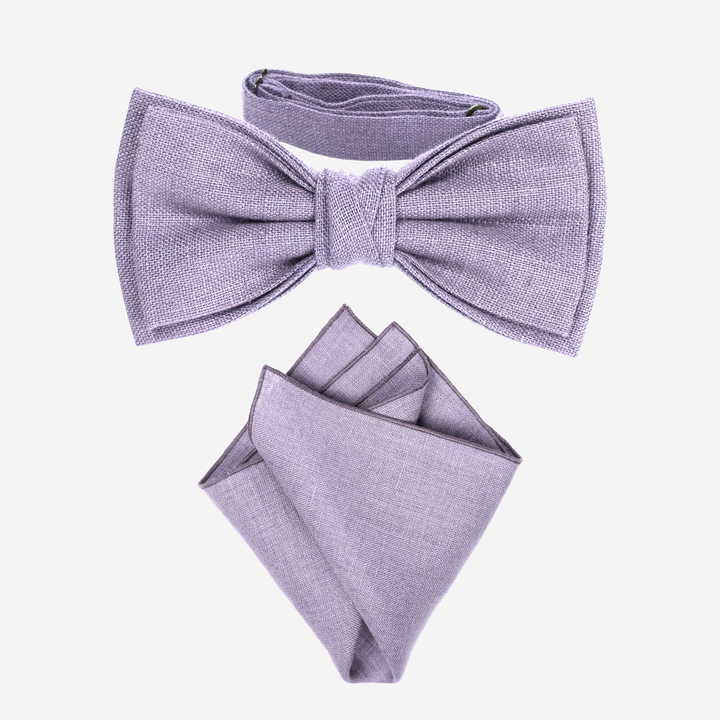 Dusty Purple Bow tie, Pocket Square Set