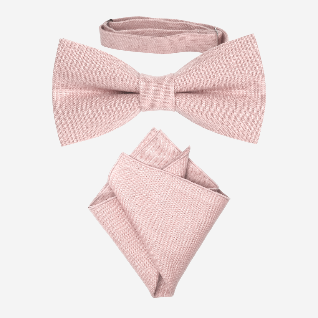 Coral Bow Tie and Pocket Square Set