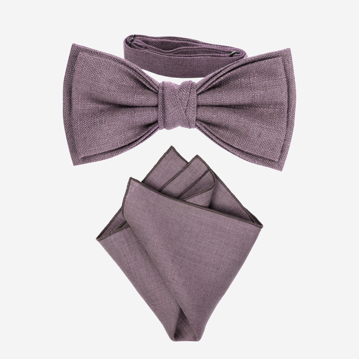 Dusty Purple Bow tie, Pocket Square Set