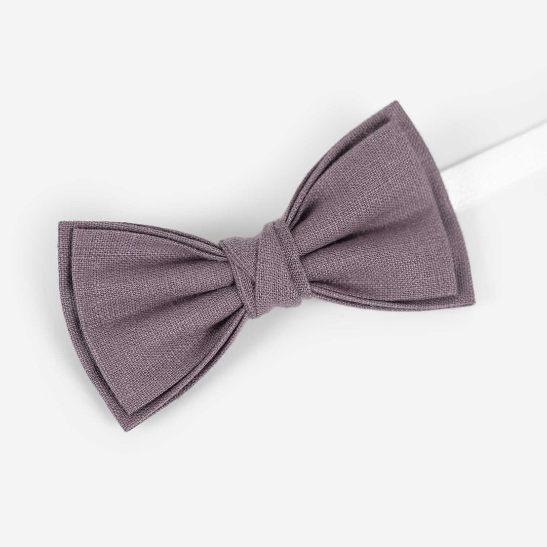Dusty purple linen bow tie