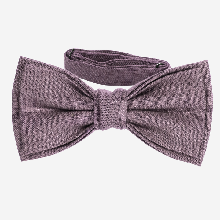 Dusty purple linen bow tie