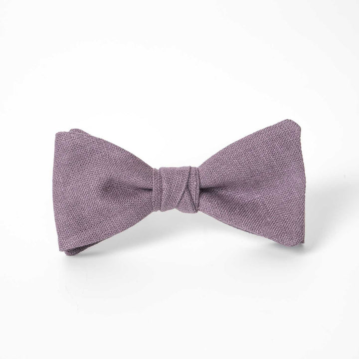 Dusty Purple Pre - tied Linen Bow Tie - Hemmitie