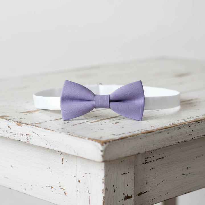 Dusty lilac linen bow tie