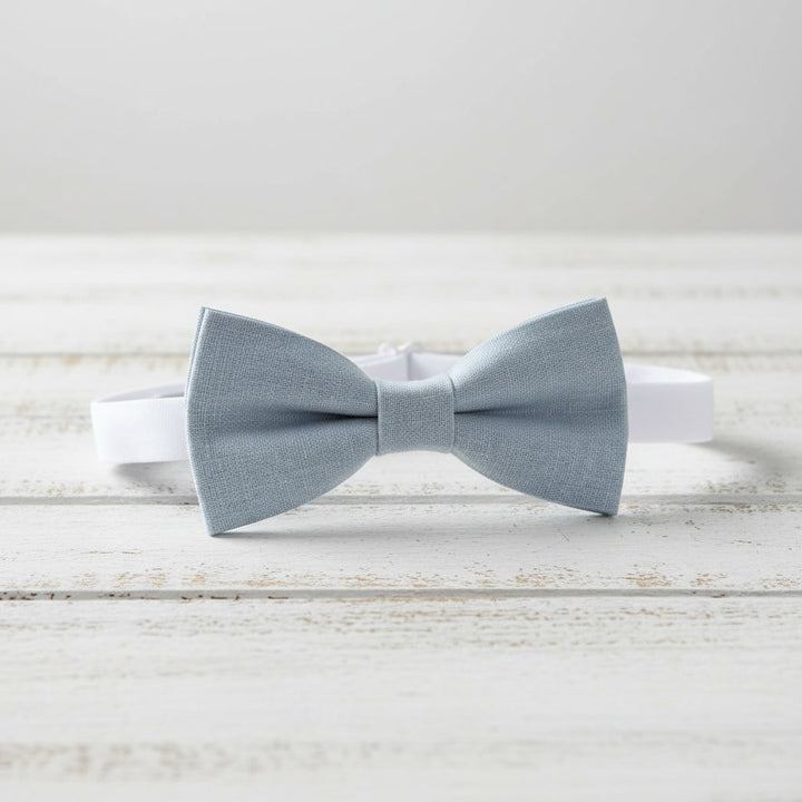 Dusty Blue Linen Bow tie