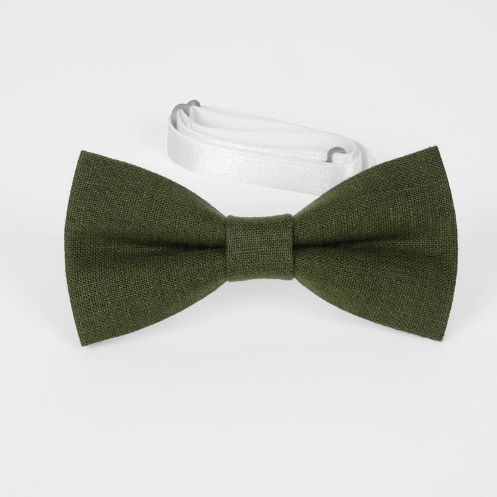 Green Linen Bow ties