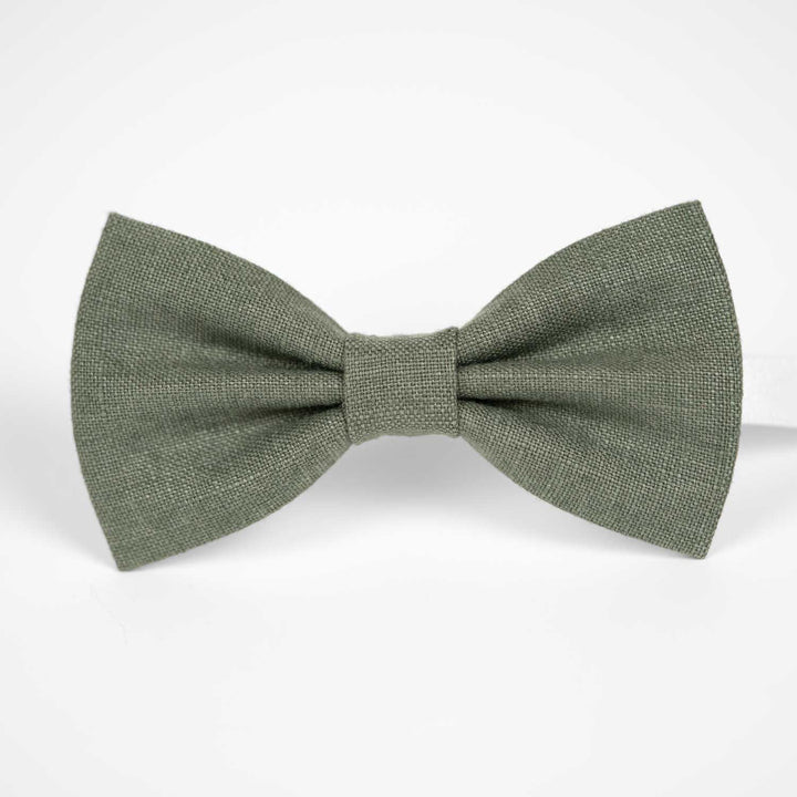 Klassische Fliege aus Salbeigrünem Leinen 