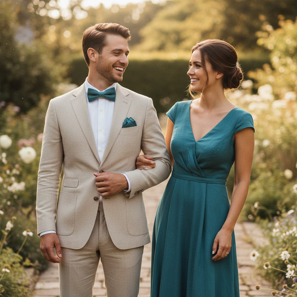 Teal Pocket Square & Bow tie Set
