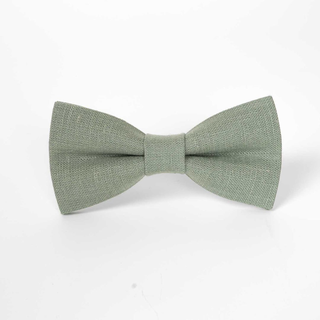 Sage Green Linen Bow Tie – Classic Pre - Tied - Hemmitie