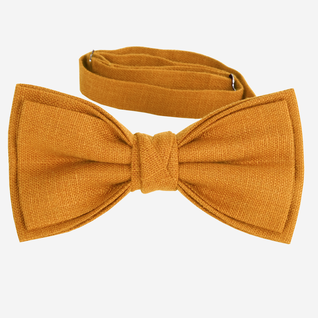 Men's Terracotta Linen Bow Tie