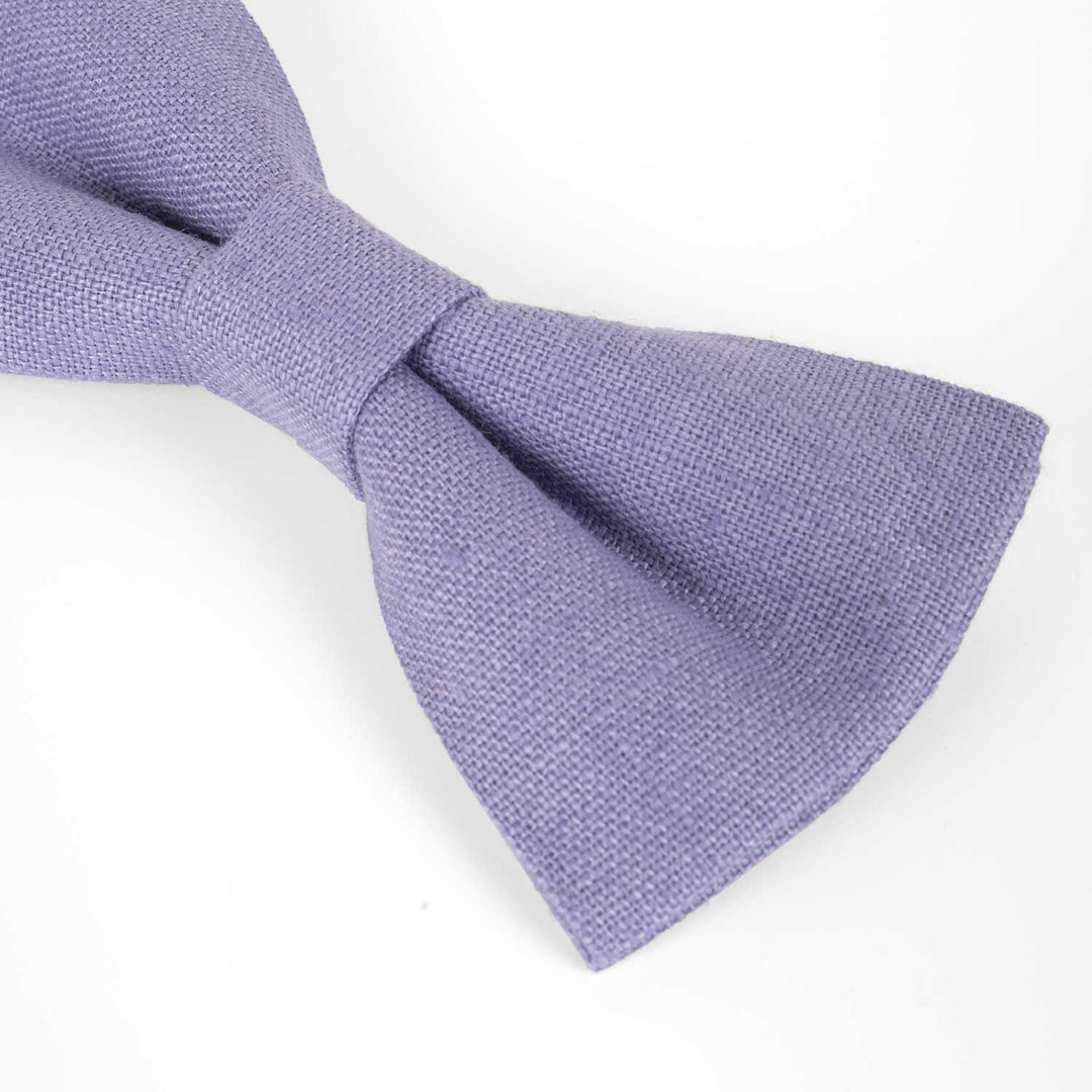 Lavender violet linen bow tie - Hemmitie