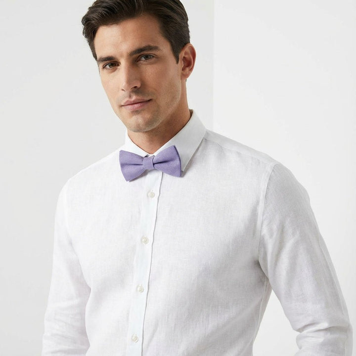 Lavender violet linen bow tie - Hemmitie