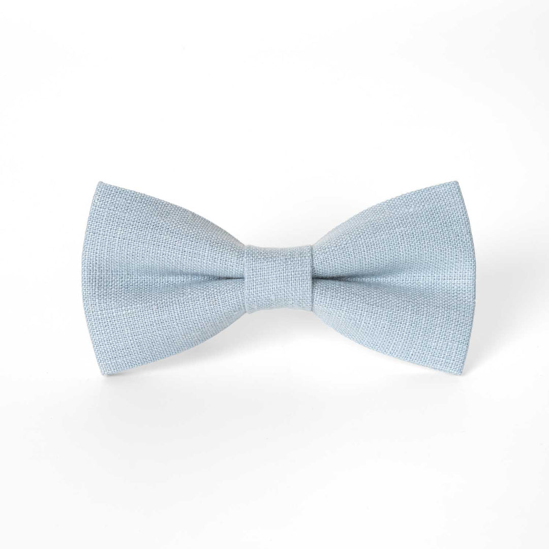 Dusty Blue Pre - tied Linen Bow tie - Hemmitie