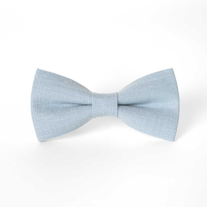 Dusty Blue Pre - tied Linen Bow tie - Hemmitie