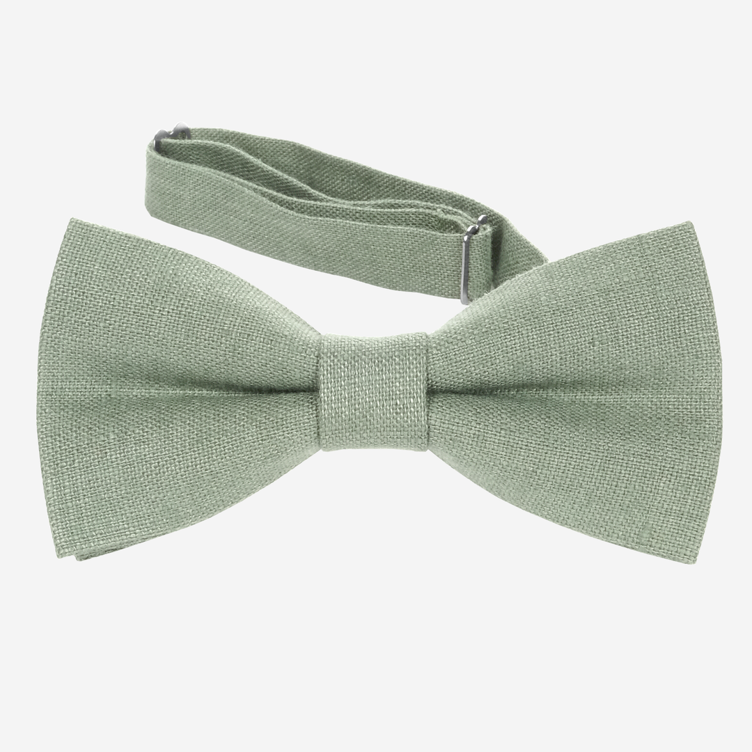 Classic Sage green linen bow tie