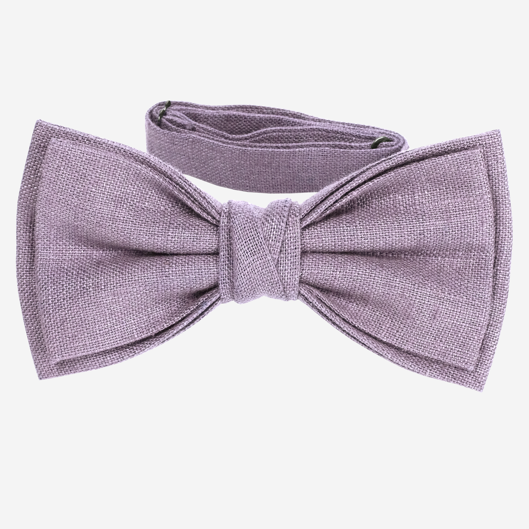 Dusty purple linen bow tie