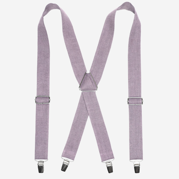 Lilac suspenders for men & kids, X-back, stylish, comfy