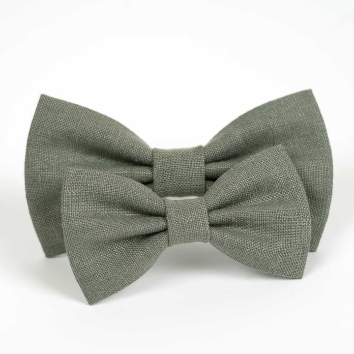 Klassische Fliege aus Salbeigrünem Leinen 