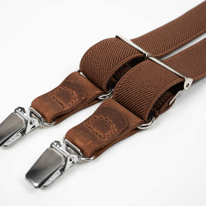 Terracotta Suspenders & Multi-Color Bow Tie Set