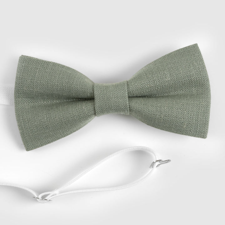 Sage Green Linen Bow ties