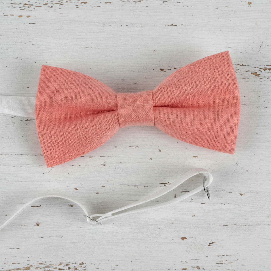 Coral Bow Tie and Pocket Square Set